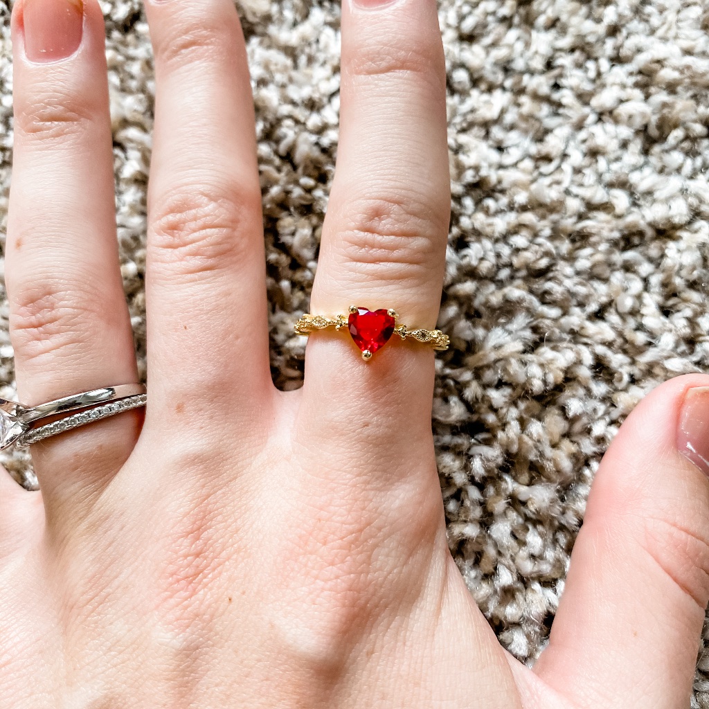 Ruby Red Heart Ring